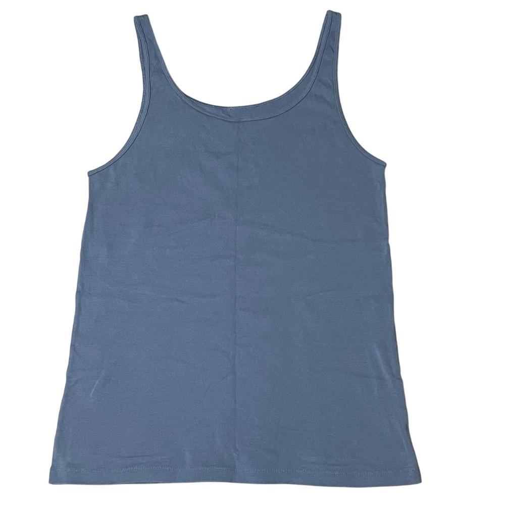 Eileen Fisher XL Organic Cotton Classic Blue Tank Top Minimalist Layering Casual